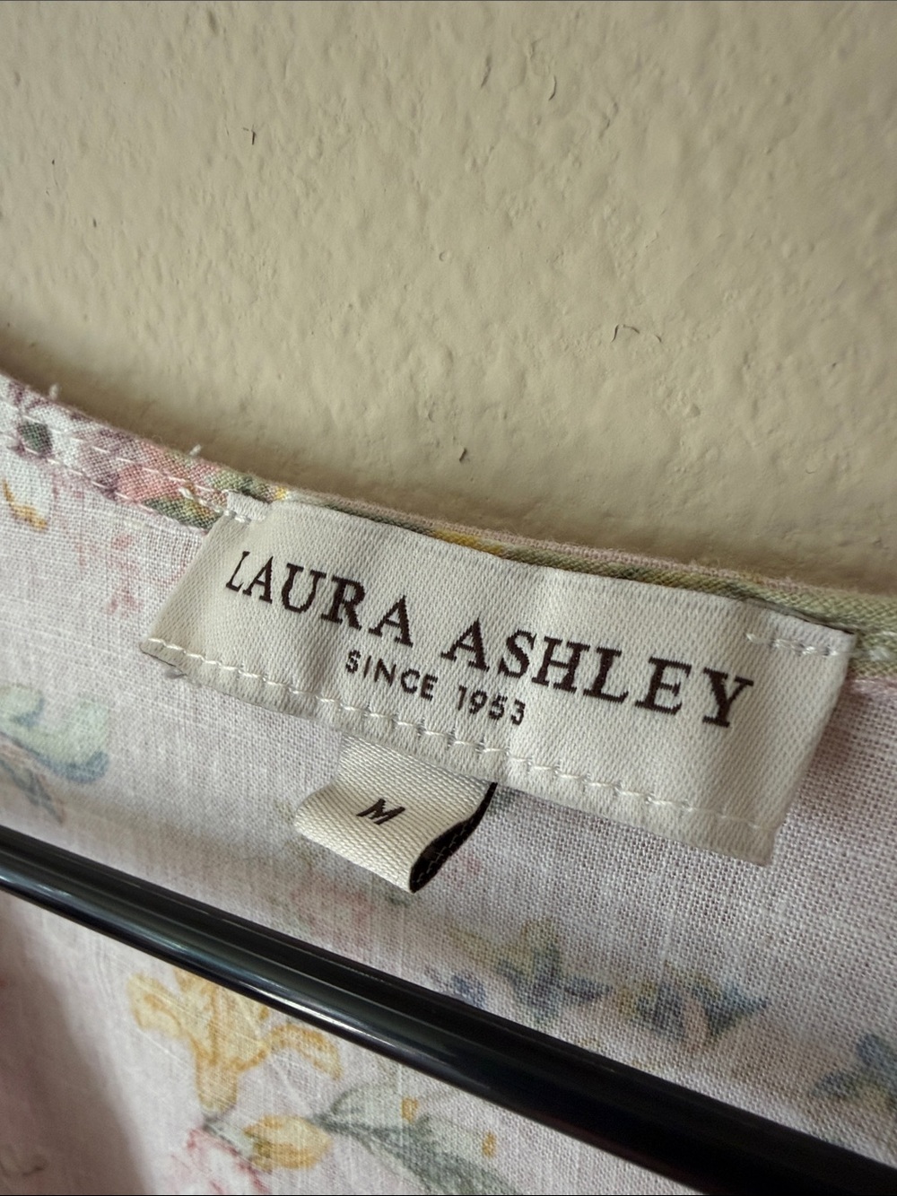 Laura Ashley Pale Pink Floral Button-Front Blouse - Picture 2 of 4